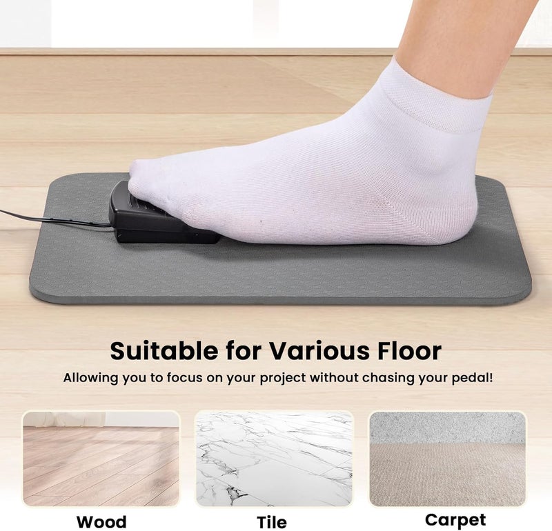 Udefineit 2PCS Sewing Machine Mats, Non Slip & Reduce Vibrations Movements Sewing Machine Muffling Mat Pedal Mat, Sewing Machine and Sergers Accessory, 2 Sizes Stay in Place Machine Pads - Gray - Image 4